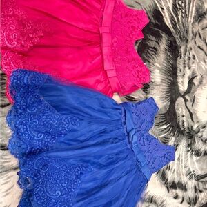 Pink and Blue Lace Dresses